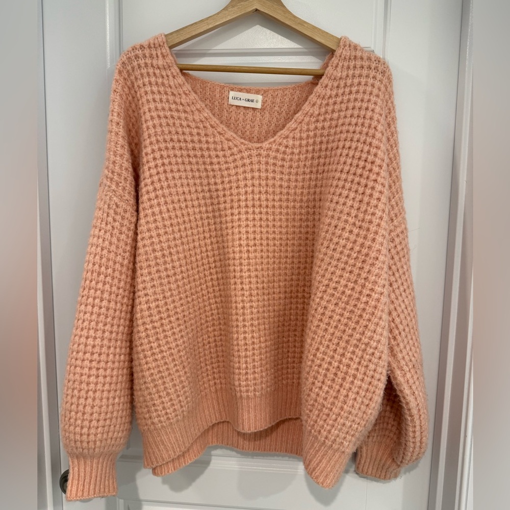 Luca + Grae pink knit sweater